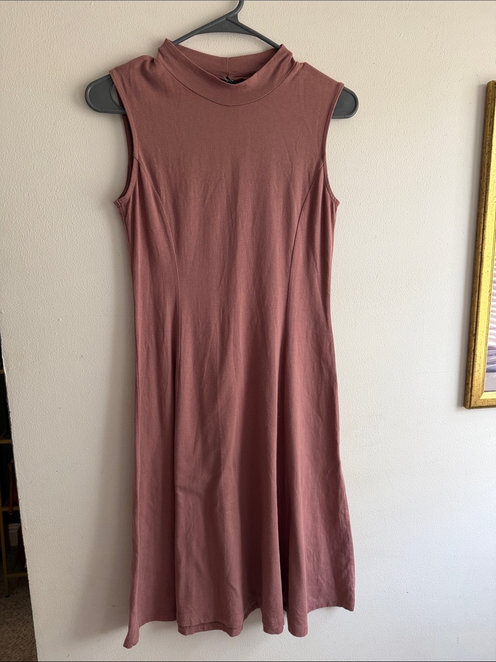 Uniqlo Sleeveless Mock Neck Midi Dress - Mauve - Picture 2 of 5